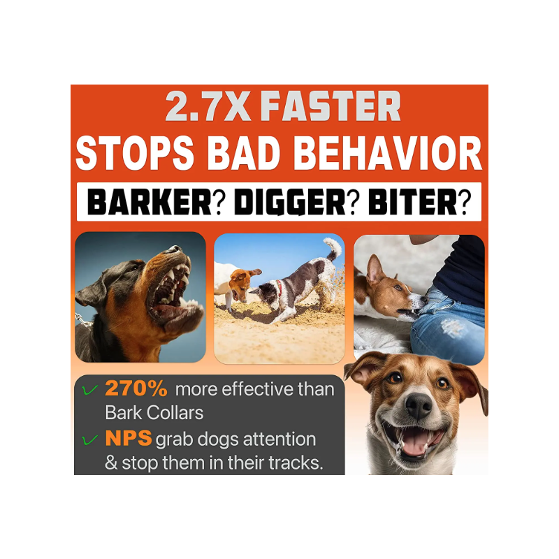 Répulsif Ultrasonique Chien Dispositif Dissuasion Anti-aboiement avec Lampe de Poche LED Rechargeable Entraînement Sûr