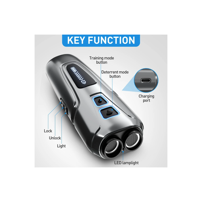Répulsif Ultrasonique pour Chiens avec LED Entraînement Canin Doux Anti-Aboiement Dispositif de Dissuasion