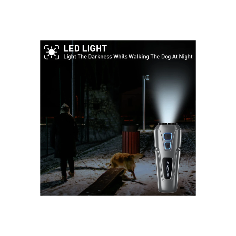 Répulsif Ultrasonique pour Chiens avec LED Entraînement Canin Doux Anti-Aboiement Dispositif de Dissuasion