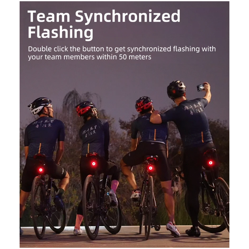 Feu arrière de vélo XOSS XR Pro éclairage LED intelligent sécurité et visibilité avec détection de frein automatique