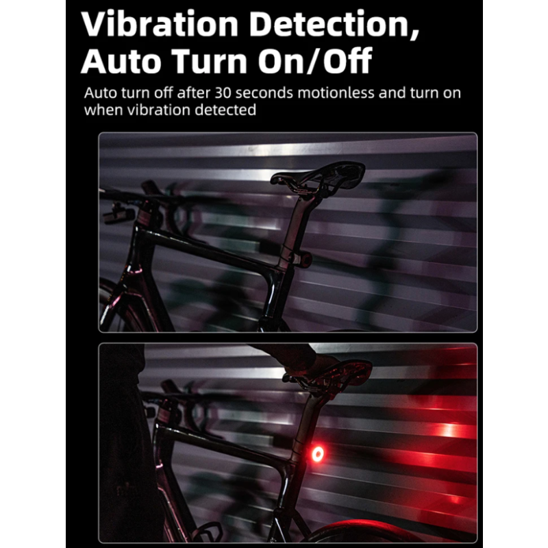 Feu arrière de vélo XOSS XR Pro éclairage LED intelligent sécurité et visibilité avec détection de frein automatique