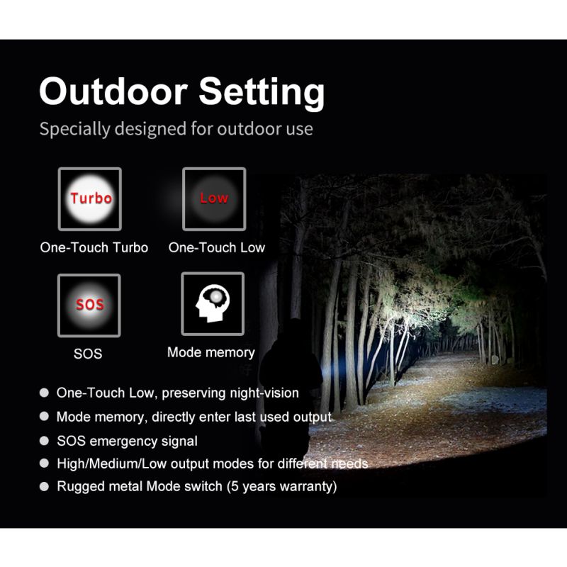 Klarus XT21X Pro Lampe de Poche LED XHP70.2 4400 Lumens Réglable Rechargeable Haute Performance Polyvalente