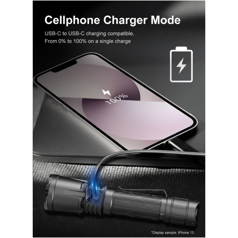 Klarus XT21X Pro Lampe de Poche LED XHP70.2 4400 Lumens Réglable Rechargeable Haute Performance Polyvalente