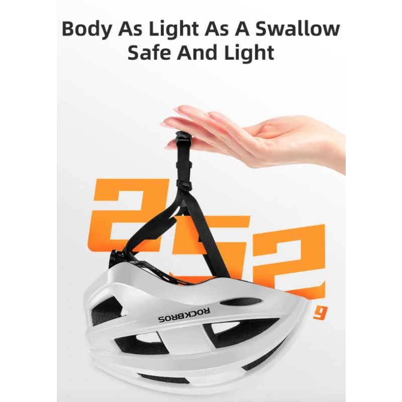 Casque de vélo ROCKBROS avec feu arrière LED rechargeable ultraléger protection cycliste et visibilité