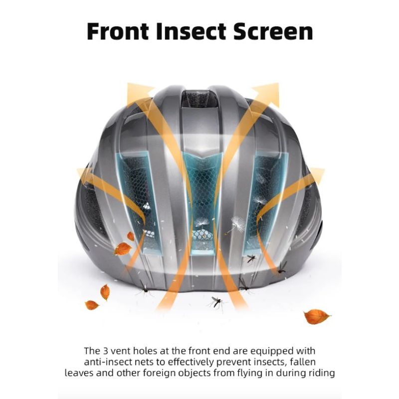 Casque de vélo ROCKBROS avec feu arrière LED rechargeable ultraléger protection cycliste et visibilité