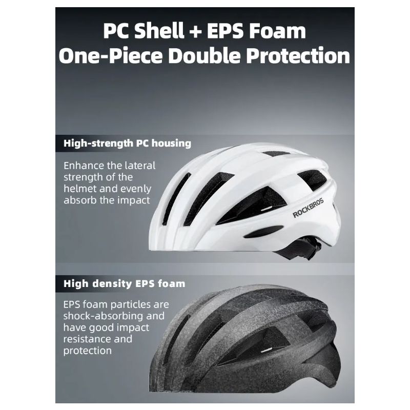 Casque de vélo ROCKBROS avec feu arrière LED rechargeable ultraléger protection cycliste et visibilité