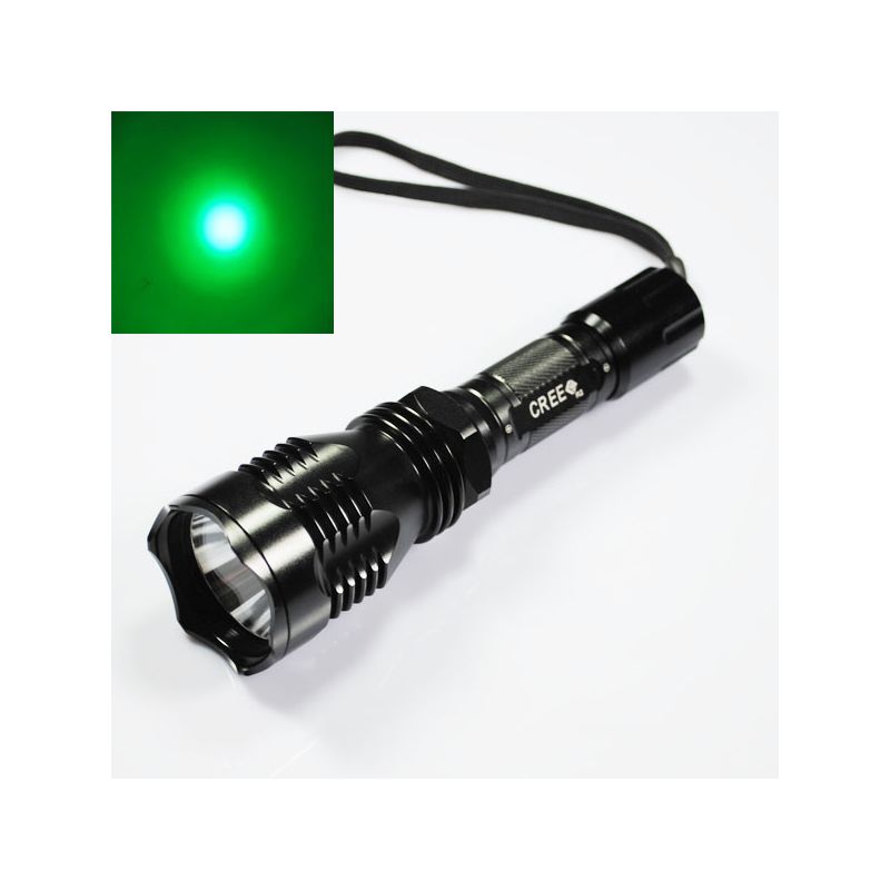 Lampe de poche LED Uniquefire HS-802 robuste alliage d'aluminium lumière verte exploration nocturne activités outdoor