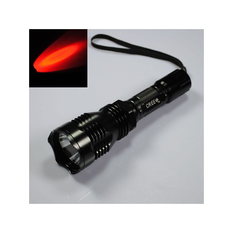Lampe de poche LED UniqueFire HS-802 rouge durable alliage aluminium 6061T portée longue 500m retour autorisé
