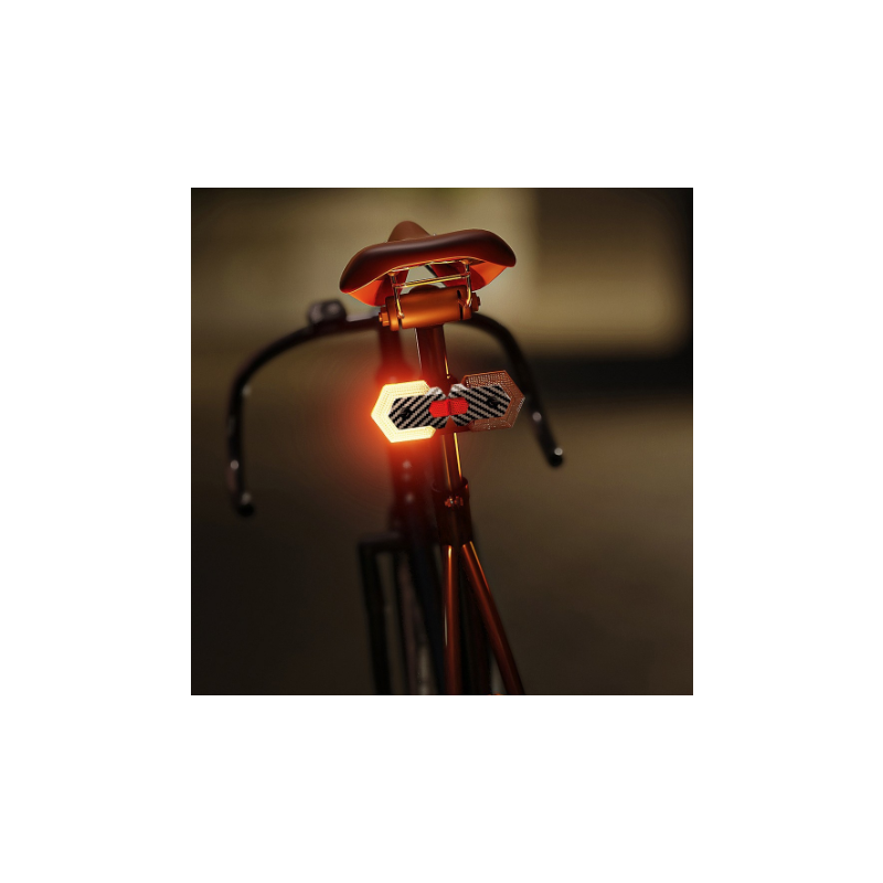 CarryBright Kit Feu Arrière Vélo & Clignotants Vélo 4 Pcs Fibre Carbone USB | Sécurité Cycliste VAE, Télécommande