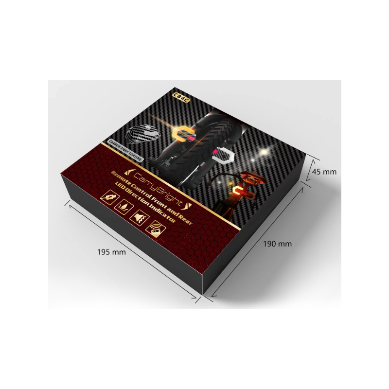 CarryBright Kit Feu Arrière Vélo & Clignotants Vélo 4 Pcs Fibre Carbone USB | Sécurité Cycliste VAE, Télécommande