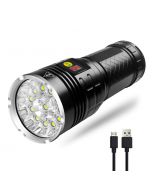 Sky Ray 12xleds 4 modes 10000 Lumen rechargeable USB Type-C lampe de poche LED
