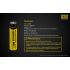 Batterie rechargeable Nitecore 18650 NL1826 2600mAh Li-ion pour appareils haute consommation et équipement de randonnée