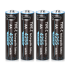 Piles AA Lithium Rechargeables 1.5V 4255mWh USB-C. Lot de 4 haute capacité pour jouets, charge 2h, tension constante.