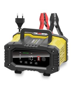 FOXSUR chargeur de batterie de voiture Portable 12 V/24 V moto camion AGM LiFePO4 Batteries au plomb entretien de réparation automatique