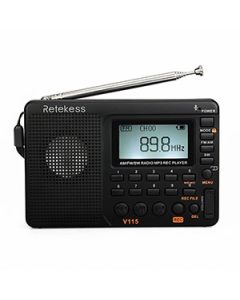 RETEKESS V115 Radio FM AM SW Radios portables AM FM Radio rechargeable à ondes courtes sur piles Toutes les ondes complètes Enregistreur USB Haut-parleur