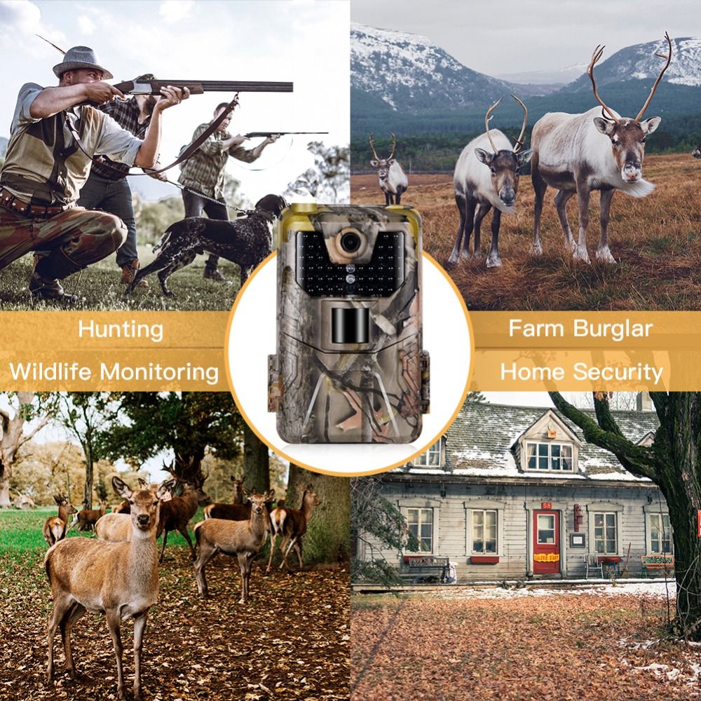 HC-900A Caméra de Piste 36MP 2.7K avec Vision Nocturne Infrarouge Invisible et Capteur PIR pour Surveillance Faune