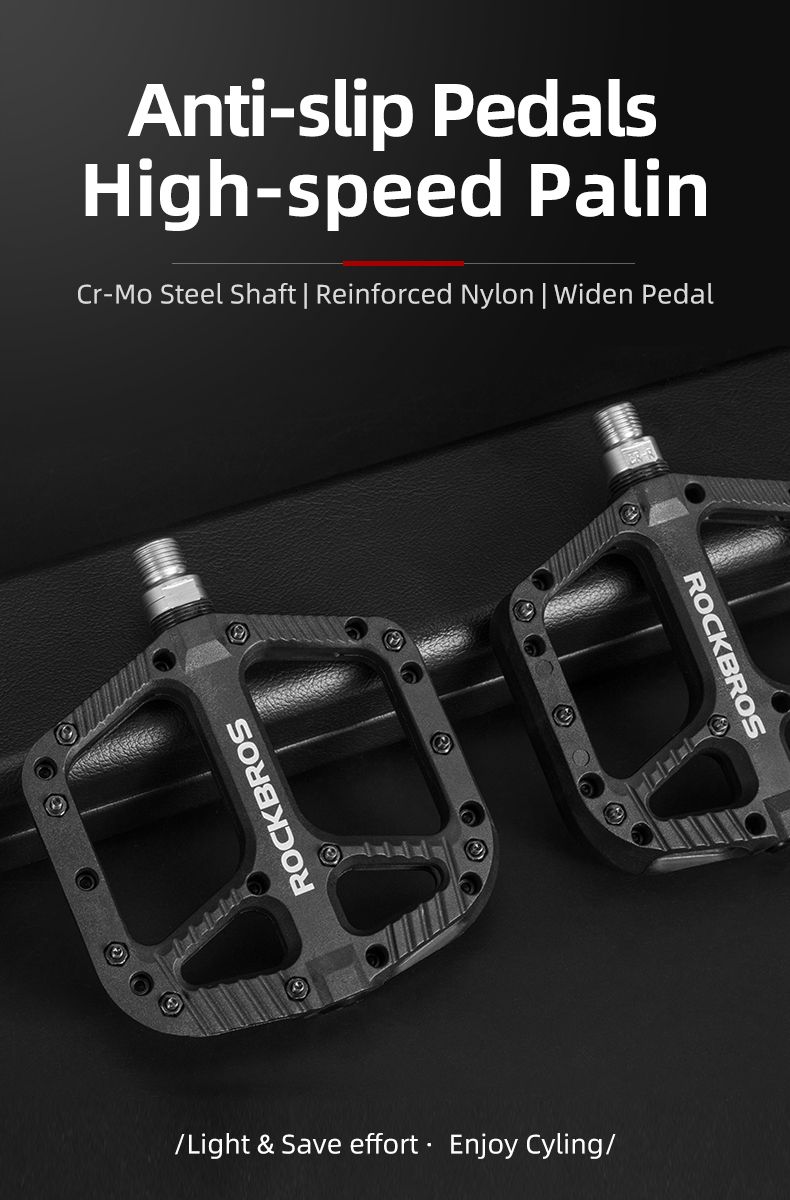 ROCKBROS Pédales de vélo ultralégères à roulements étanches, nylon durable, composants VTT de haute qualité