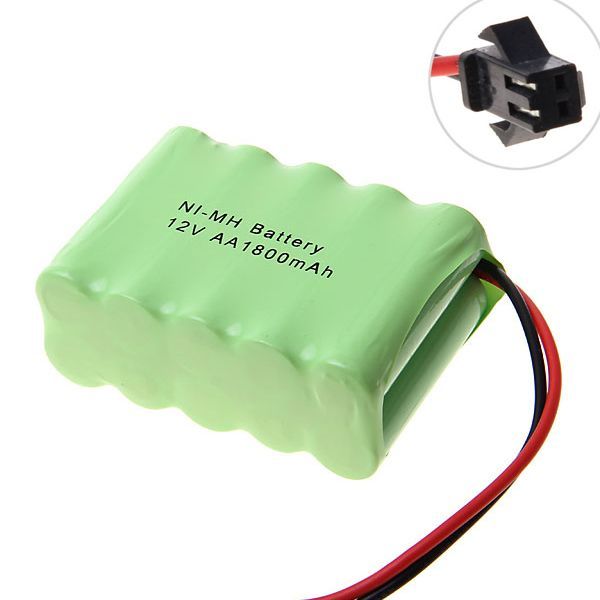 Bloc-batterie rechargeable Ni-MH 12V AA 1800mAh avec prise SM, écologique, haute capacité de performance pour jouets et gadgets.