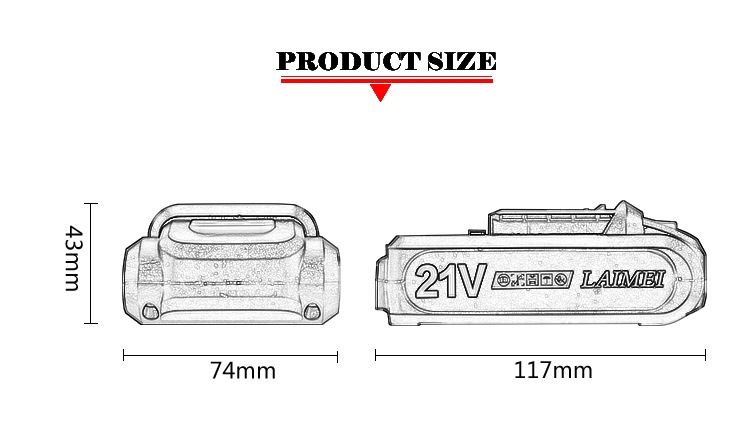 Batterie lithium 21V pour perceuse électrique visseuse sans fil Li-ion polyvalent pour bricolage charge rapide fiable