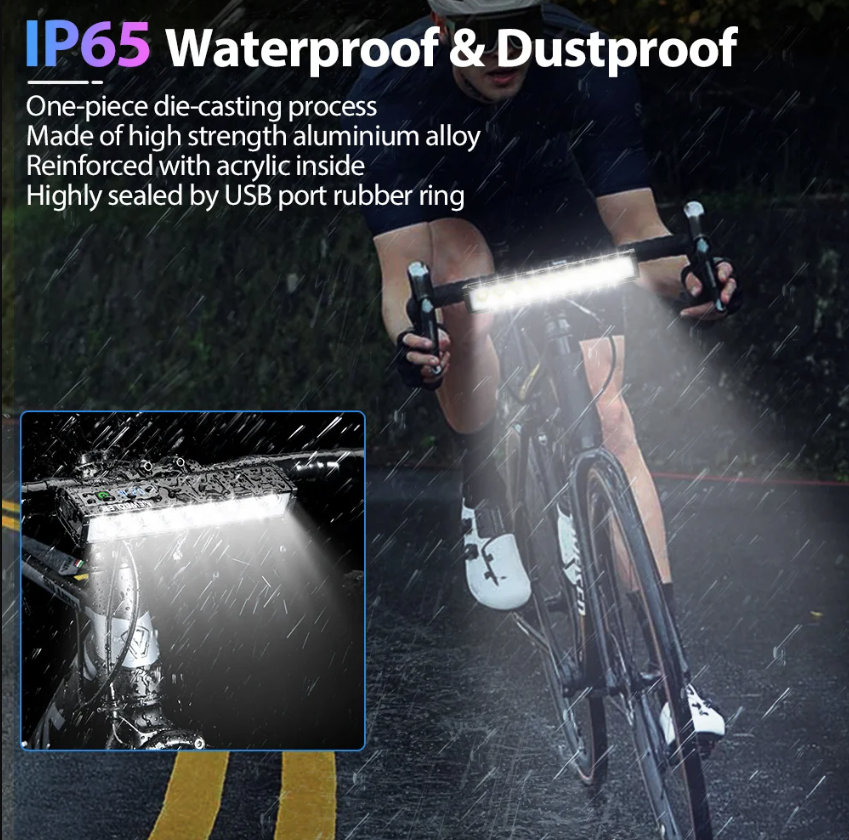 NITEBEAM 10000 Lumens Lampe de vélo avant ultra-lumineuse, étanche, rechargeable USB, pour la sécurité en VTT et cyclisme sur route