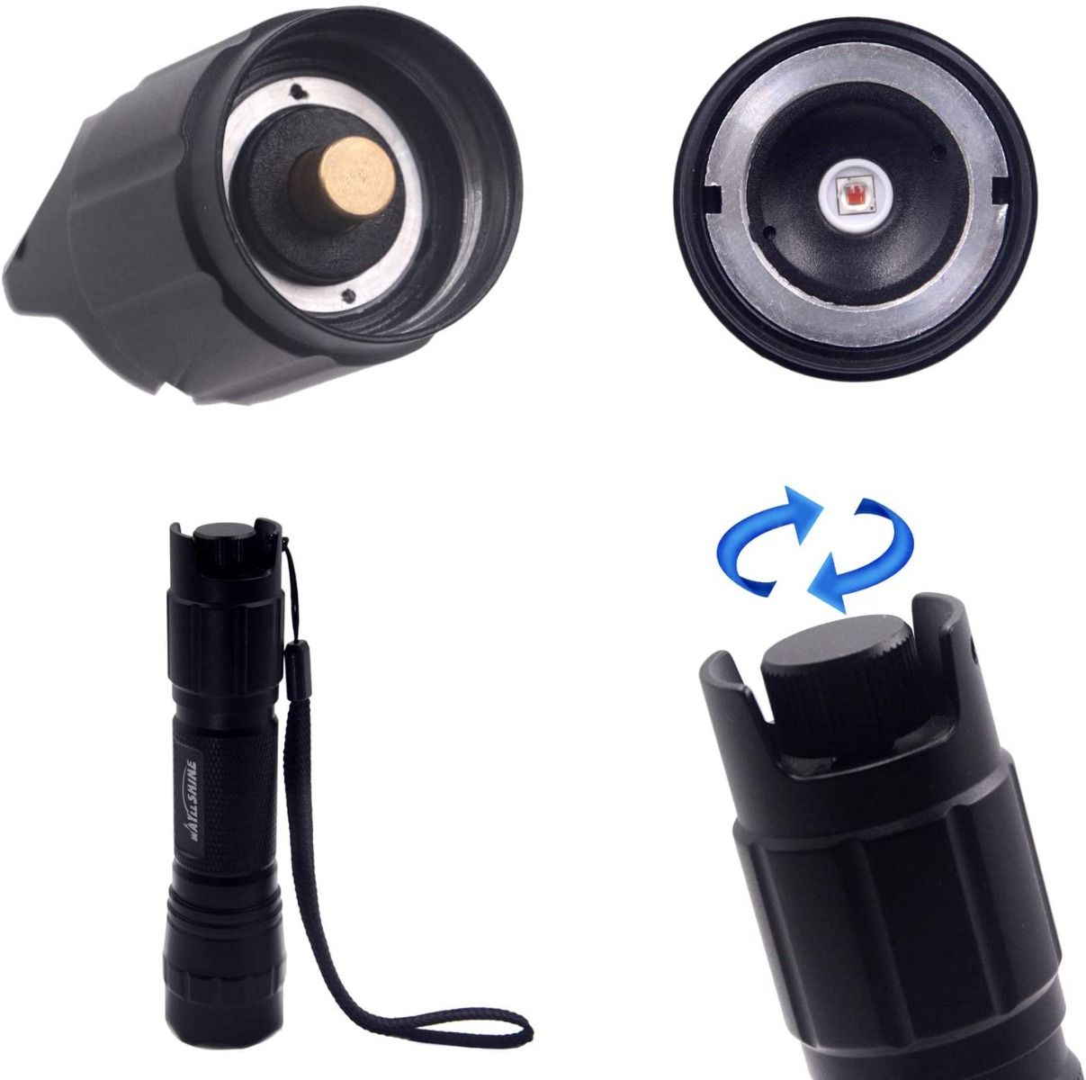 UltraFire Lampe torche IR LED 940nm à mise au point réglable et gradation sans crans pour vision nocturne, chasse et exploration de la faune sauvage