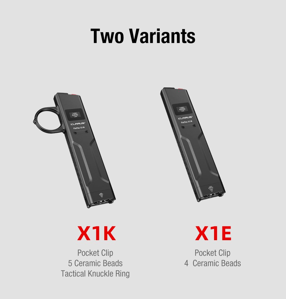 Klarus X1 Lampe torche tactique EDC ultra-fin LED Luminus SST-70 4200LM Lampe torche d'urgence extérieure