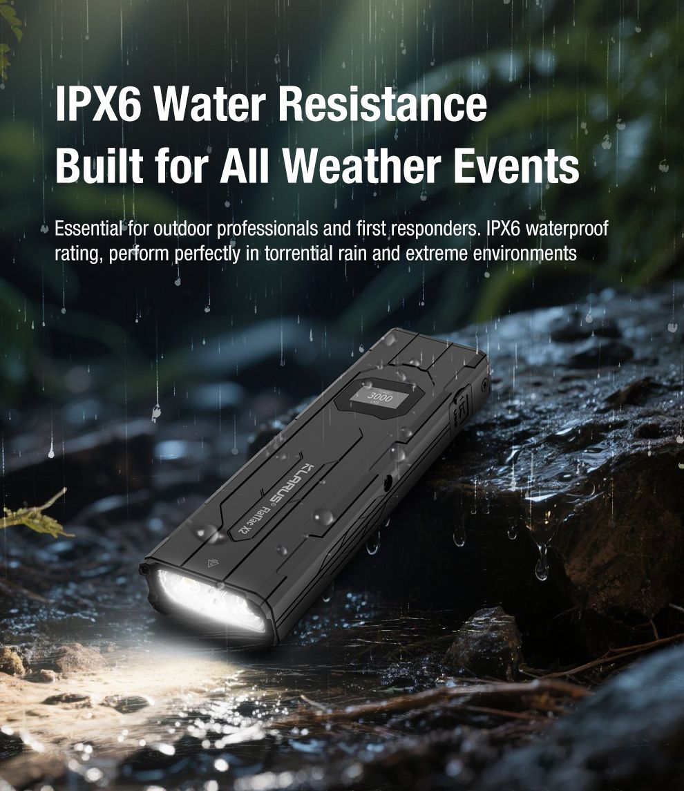 Klarus X2 Lampe Torche Tactique Ultra-Fine 3000 Lumens USB-C Rechargeable Compacte Puissante Sécurité