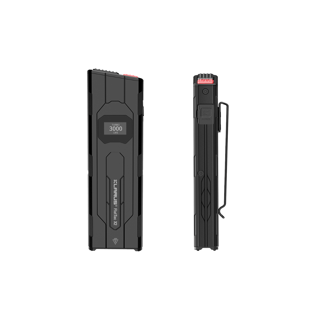 Klarus X2 Lampe Torche Tactique Ultra-Fine 3000 Lumens USB-C Rechargeable Compacte Puissante Sécurité