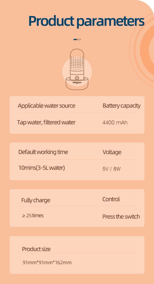 Donlim désinfectant légumes lave-vaisselle portable rechargeable sécurité alimentaire design intuitif