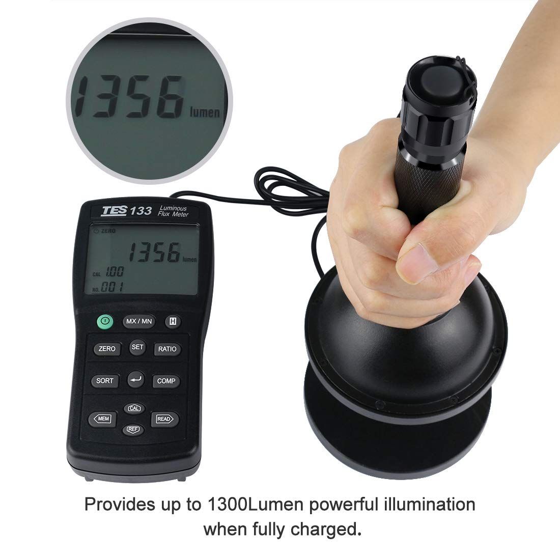 Lampe de poche LED UltraFire 501B multicolore, 1300 lumens, 5 modes, rechargeable, lumière tactique extérieure, équipement de camping.