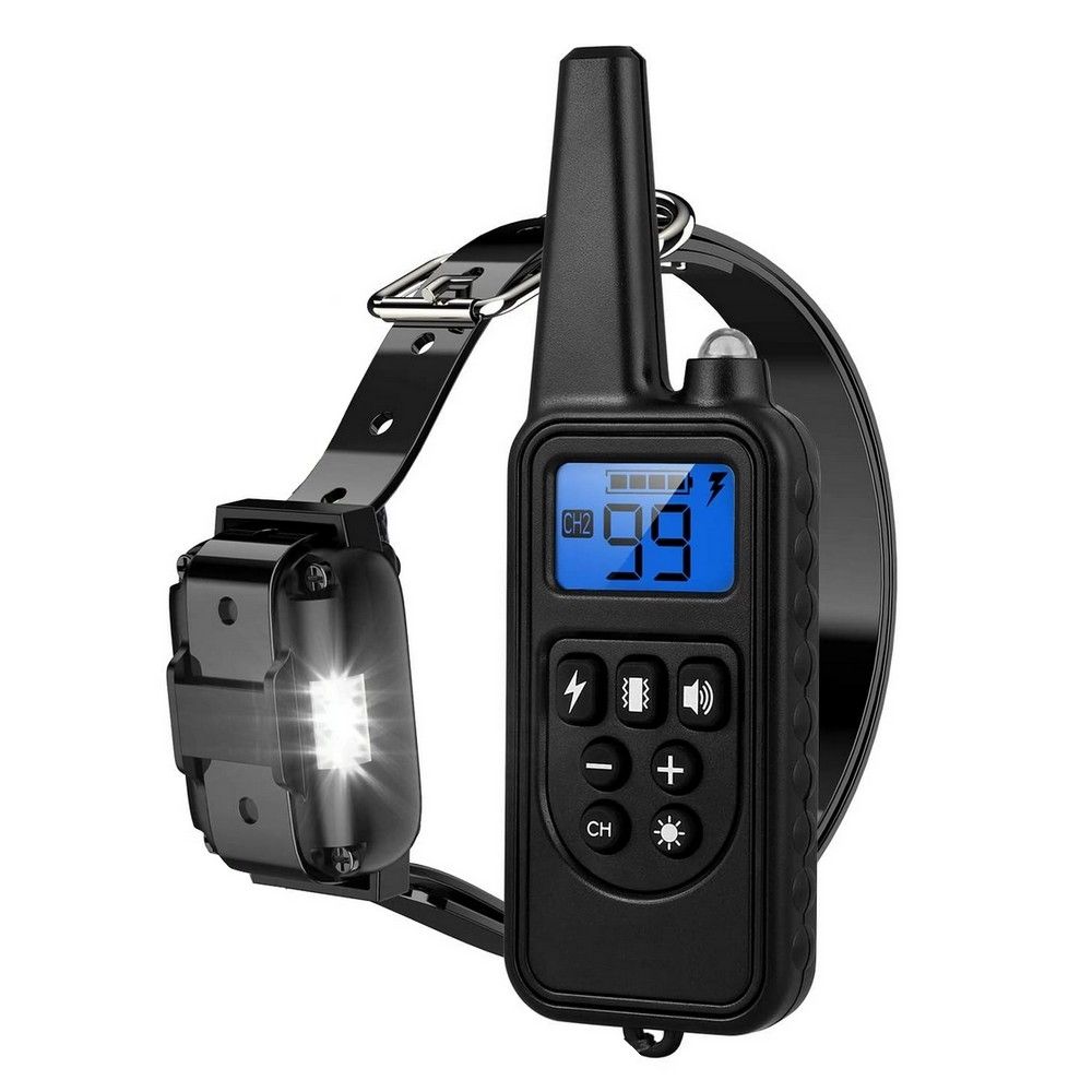 Collier de dressage chien 800m écran LCD modes choc vibration son collier rechargeable imperméable