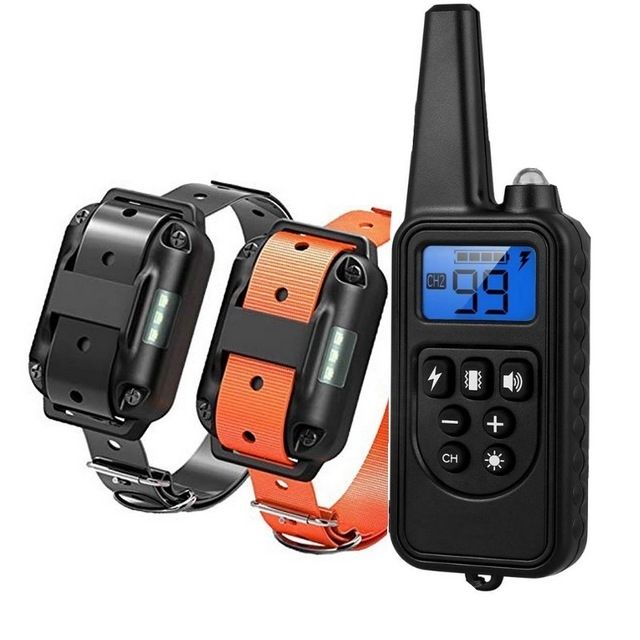 Collier de dressage électrique pour chien 800m, télécommande étanche rechargeable avec affichage LCD, choc, vibration et son