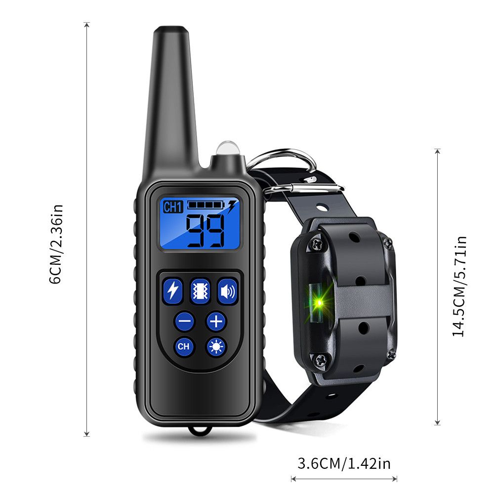 Transformez le dressage canin avec le collier étanche IP7 à télécommande rechargeable de 800 m, niveaux réglables, vibration et choc