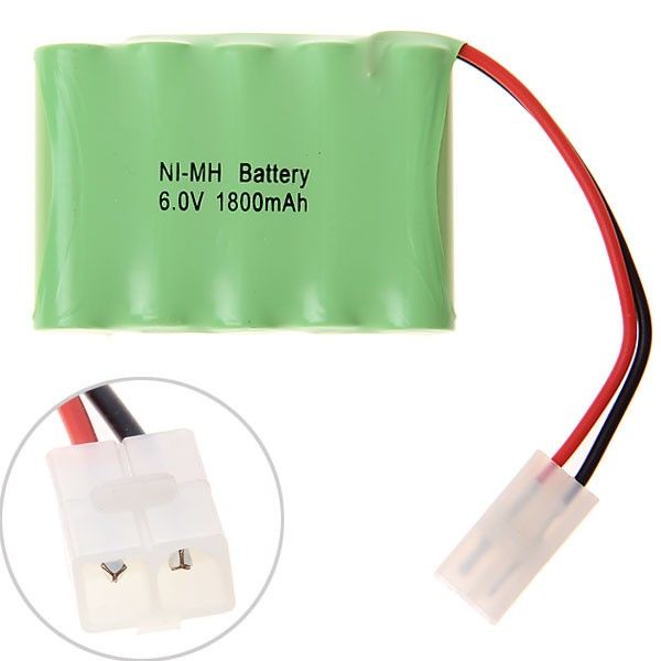 Bloc batterie Ni-MH AA 6V 1800mAh avec grande fiche blanche
