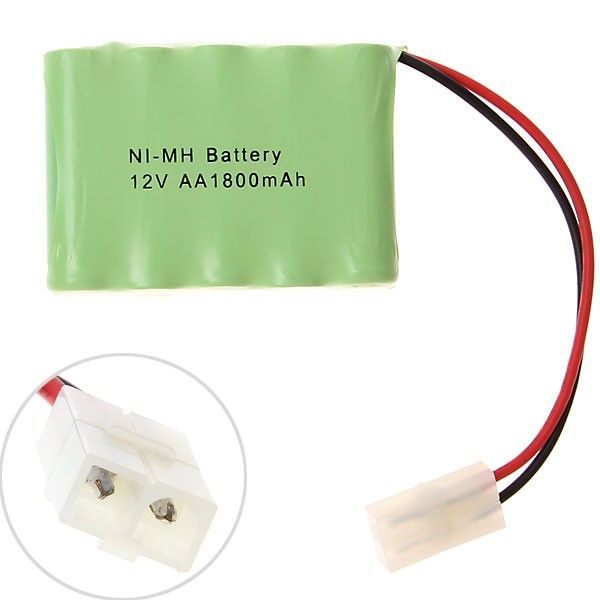 Bloc-piles Ni-MH AA 12V 1800mAh avec grande fiche blanche