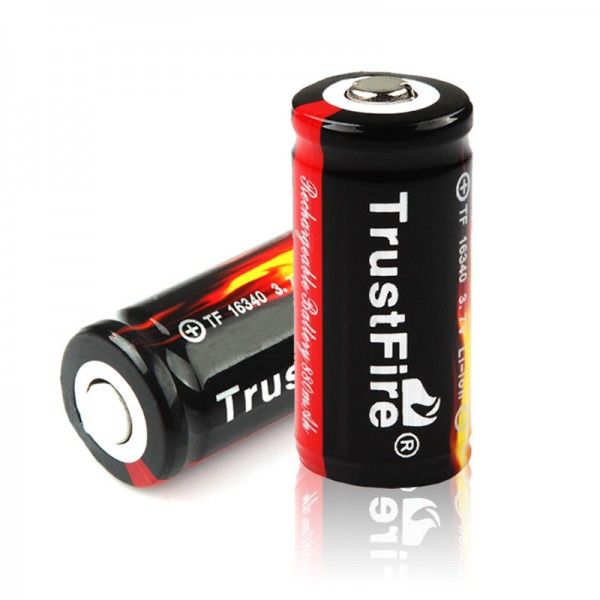 Batterie TrustFire 16340 CR123A 3.7V 880mAh Rechargeable Protégée Écologique pour appareils photo et dispositifs médicaux