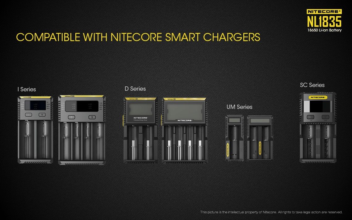 Batterie Li-ion rechargeable Nitecore 18650 NL1835 3500mAh pour une puissance durable et des performances fiables