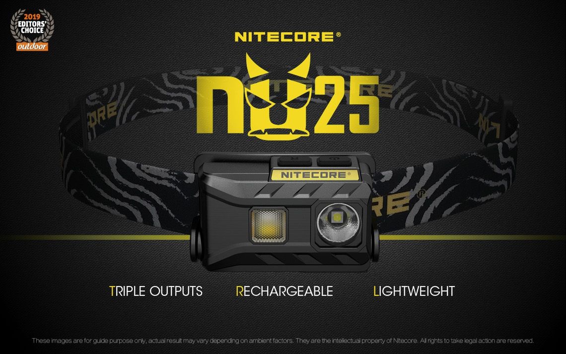 Nitecore NU25 XP-G2 S3 Lampe frontale rechargeable LED 360 lumens Accessoire léger pour l'aventure Éclairage extérieur