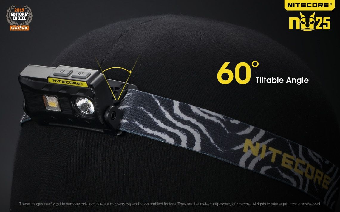 Nitecore NU25 XP-G2 S3 Lampe frontale rechargeable LED 360 lumens Accessoire léger pour l'aventure Éclairage extérieur