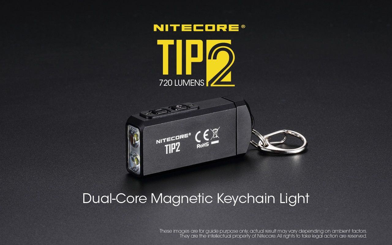 Lampe de poche porte-clés NITECORE TIP2 720 lumens, lumière LED rechargeable USB pour équipement de camping ou usage quotidien