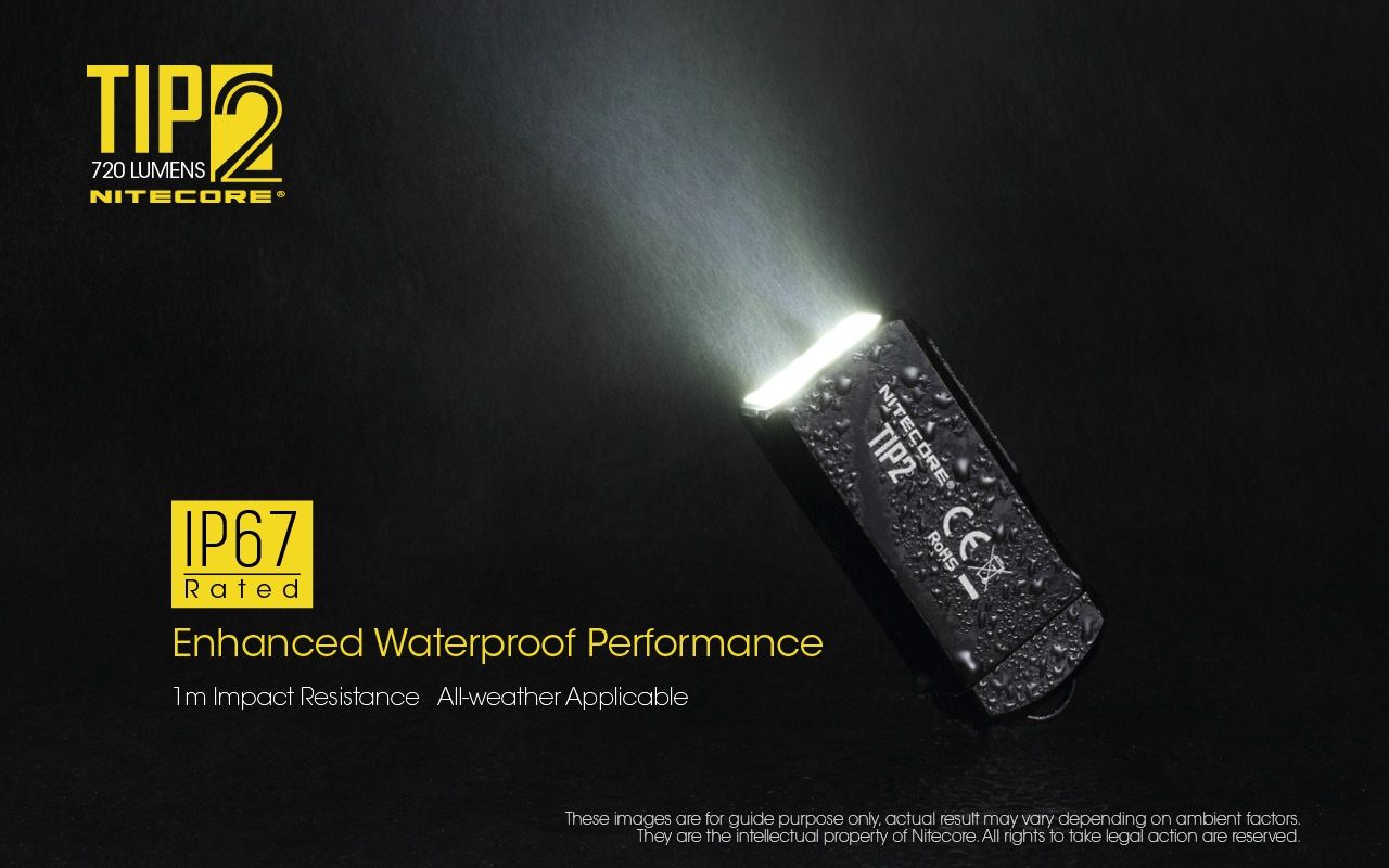 Lampe de poche porte-clés NITECORE TIP2 720 lumens, lumière LED rechargeable USB pour équipement de camping ou usage quotidien