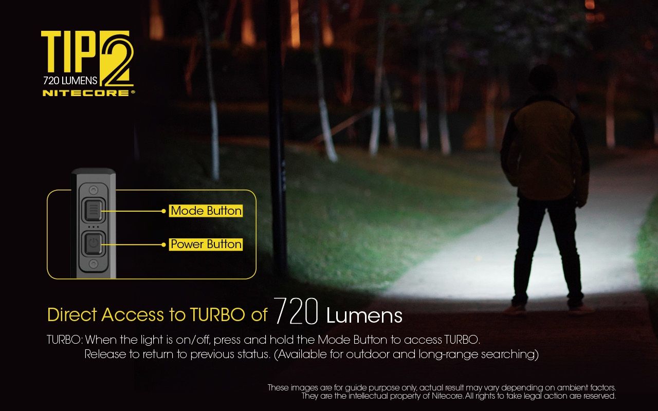 Lampe de poche porte-clés NITECORE TIP2 720 lumens, lumière LED rechargeable USB pour équipement de camping ou usage quotidien