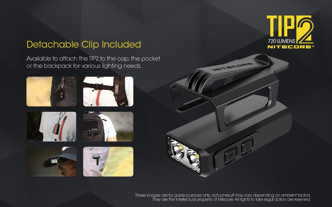 Lampe de poche porte-clés NITECORE TIP2 720 lumens, lumière LED rechargeable USB pour équipement de camping ou usage quotidien