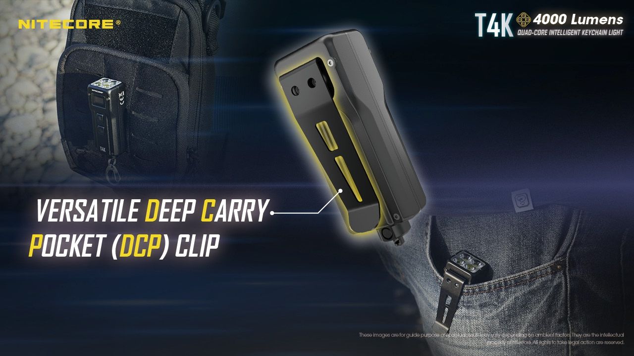 Nitecore T4K 4000 lumens Lampe torche porte-clés portable USB-C Équipement extérieur compact avec LEDs XP-L2 V6
