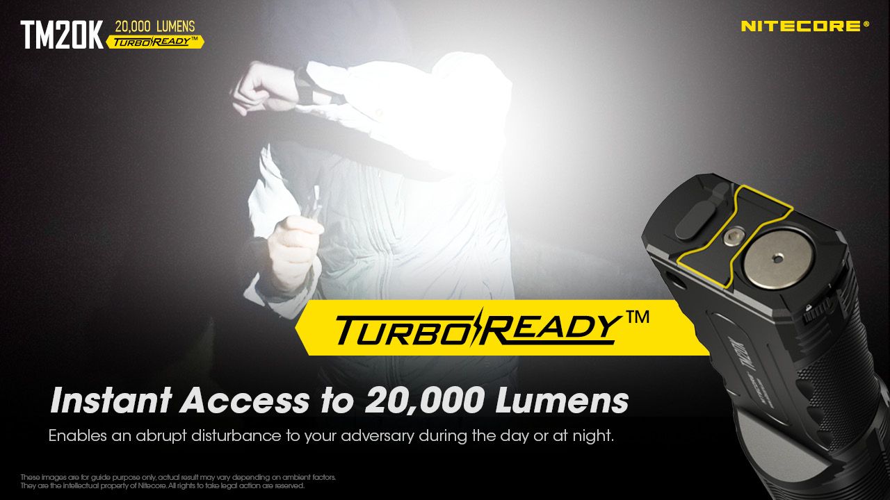 Nitecore TM20K Lampe torche LED 20000 lumens rechargeable USB-C équipement d'aventure durable pour recherche et sauvetage