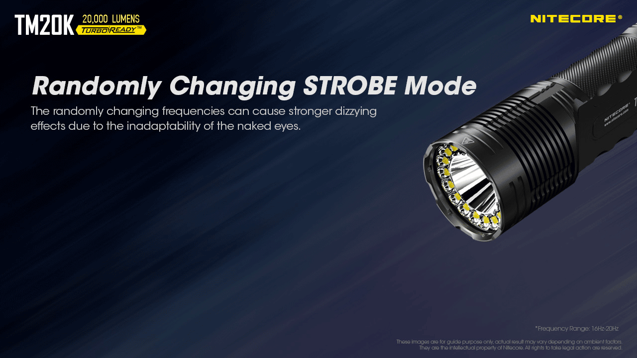Nitecore TM20K Lampe torche LED 20000 lumens rechargeable USB-C équipement d'aventure durable pour recherche et sauvetage