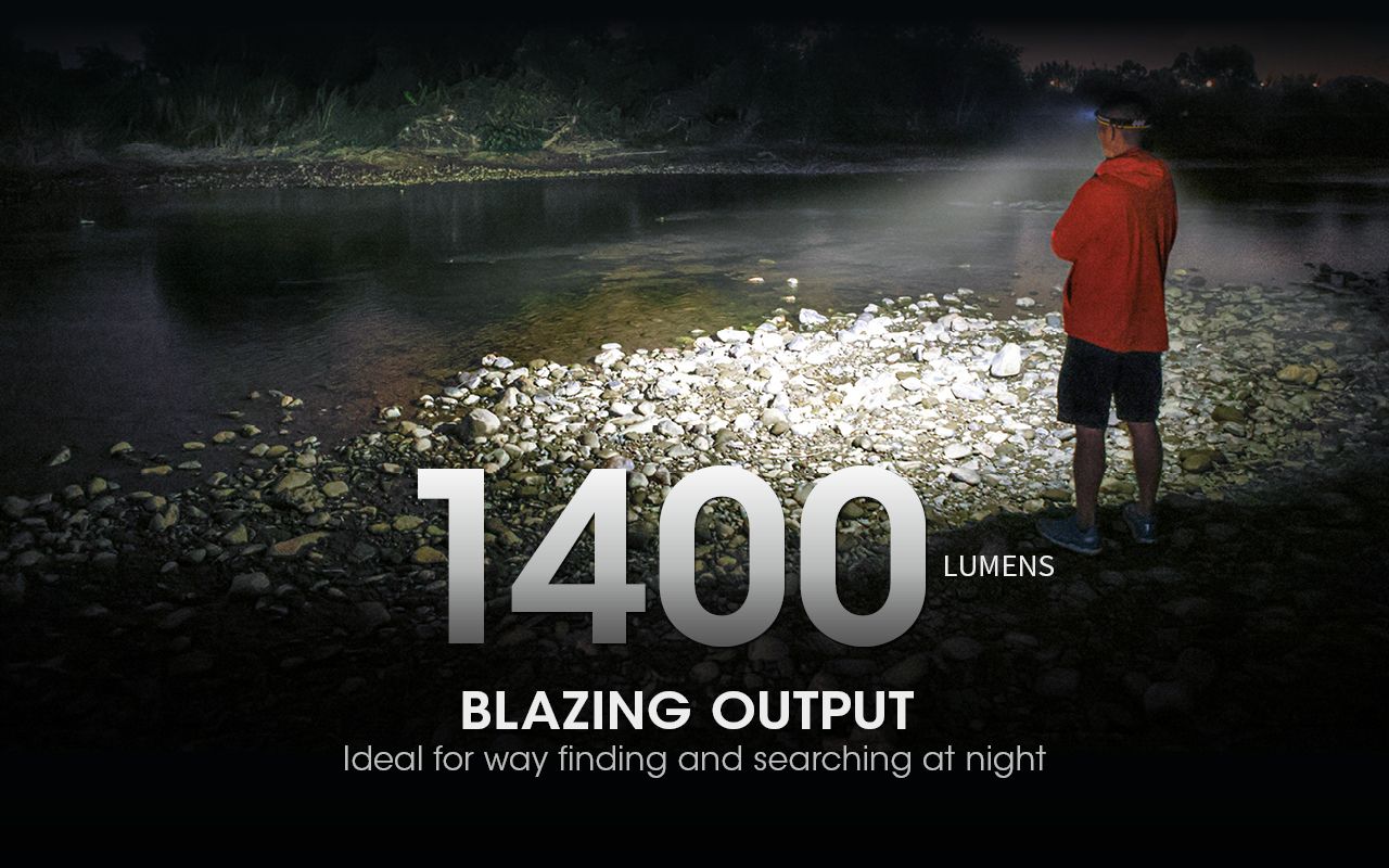 Lampe frontale rechargeable NITECORE NU43 1400 lumens lumière blanche et rouge pour camping en plein air