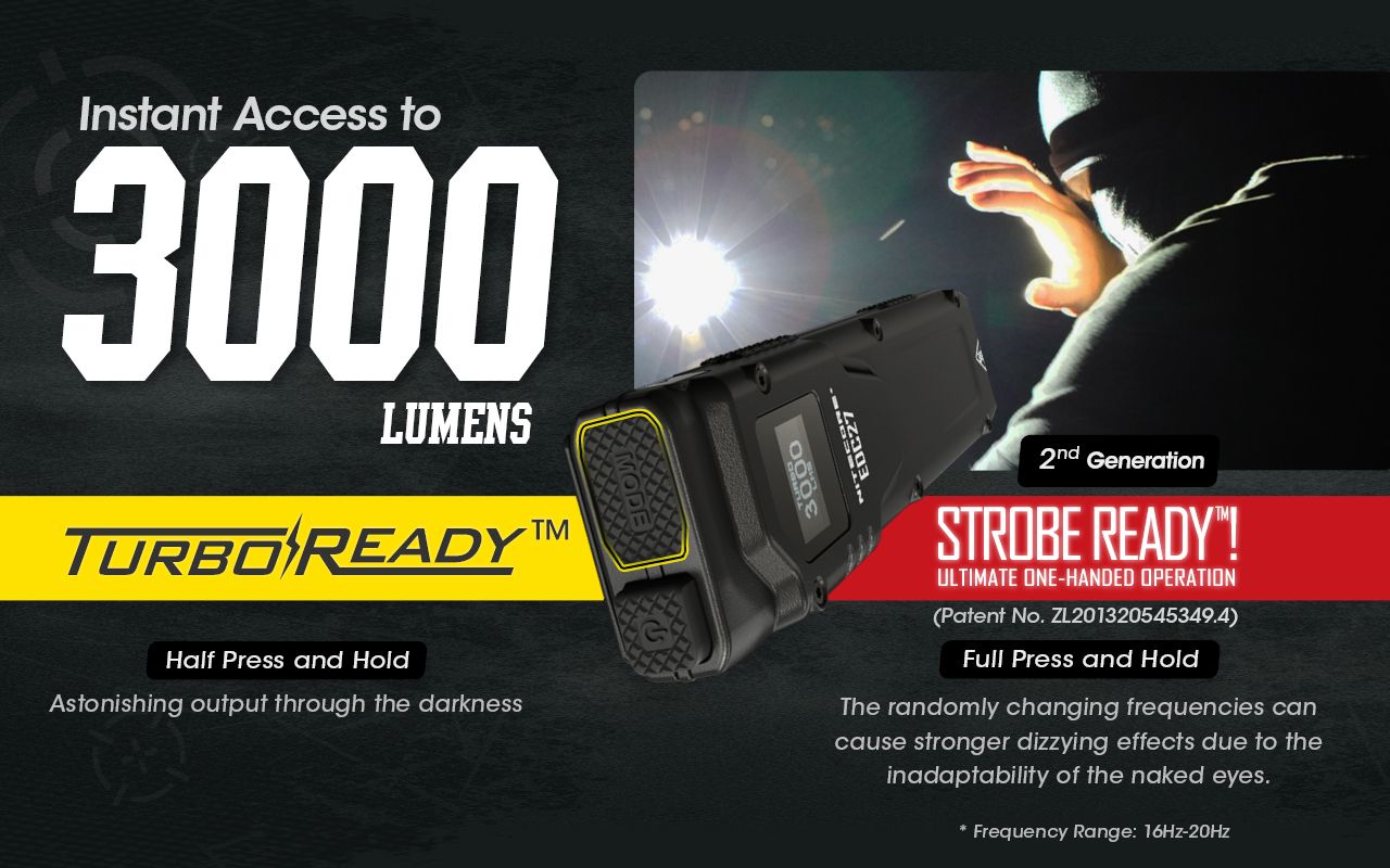 NITECORE EDC27 Lampe de poche rechargeable légère de 3000 lumens pour aventures en plein air et préparation aux situations d'urgence