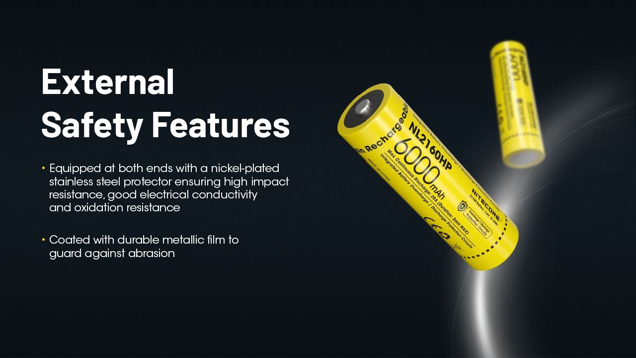 NITECORE NL2160HP 6000mAh 3.6V 21700 USB-C batterie rechargeable Li-ion haute capacité source d'alimentation portable