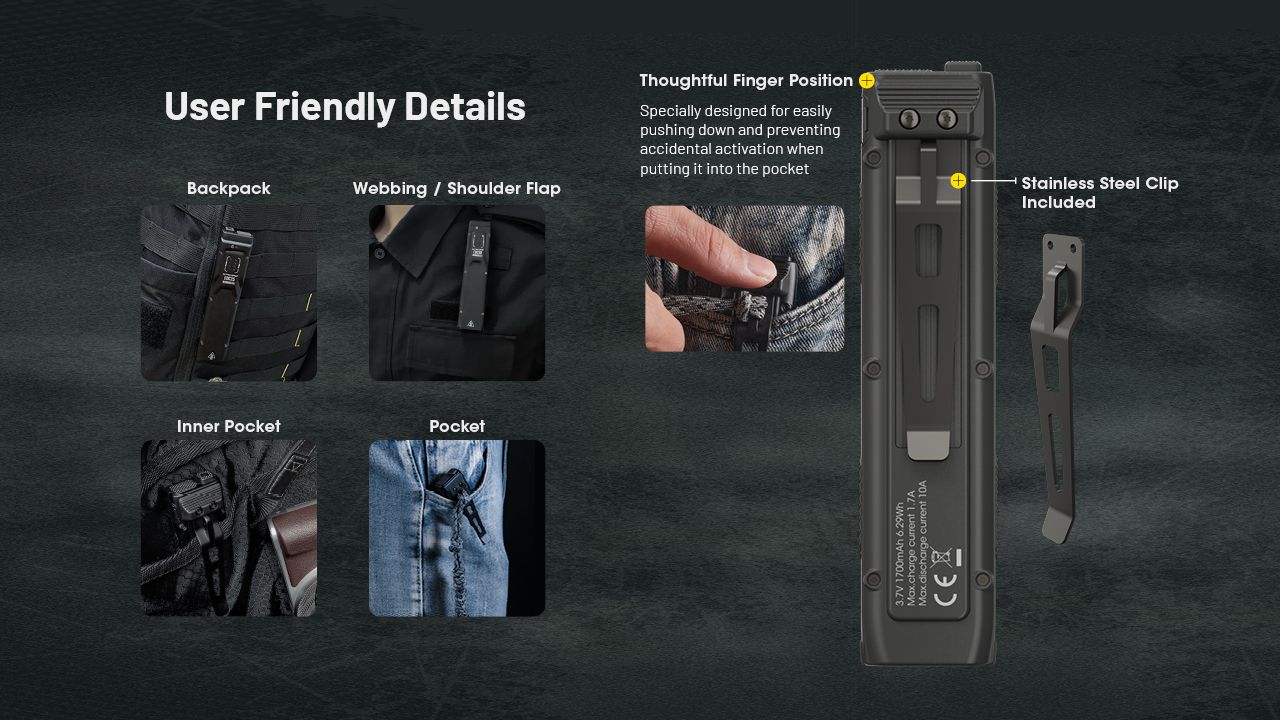 Nitecore EDC25 Lampe de poche compacte 3000 lumens USB-C polyvalente pour extérieur, lampe EDC haute luminosité